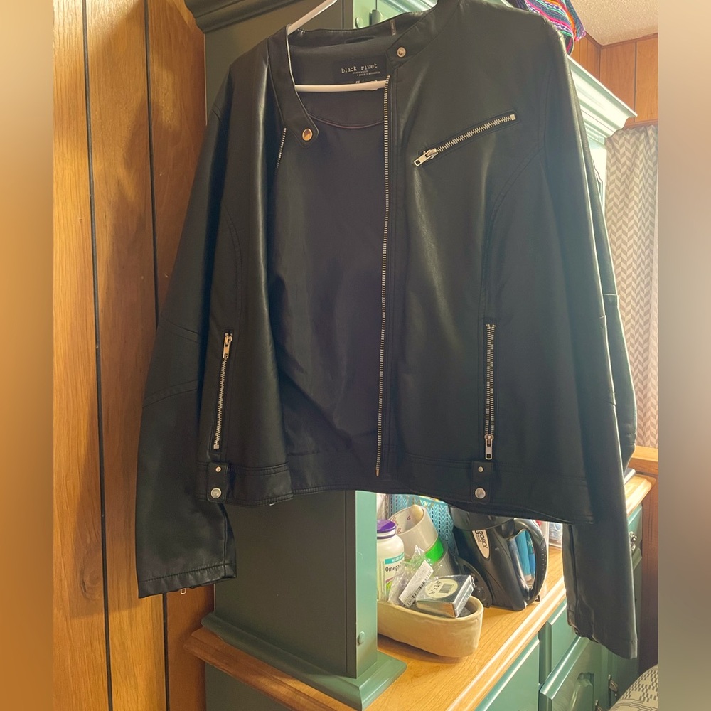 Black Rivet — Black Leather Jacket